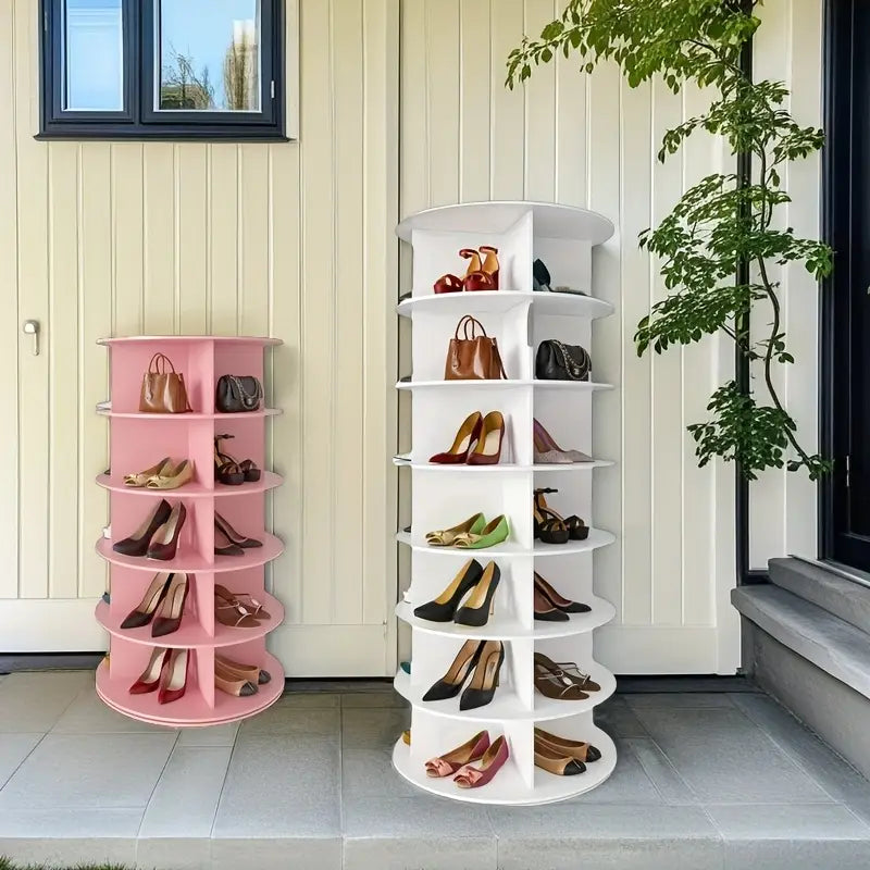 💖 360° Rotating Shoe Rack – Stylish & Space-Saving Carousel 👠✨