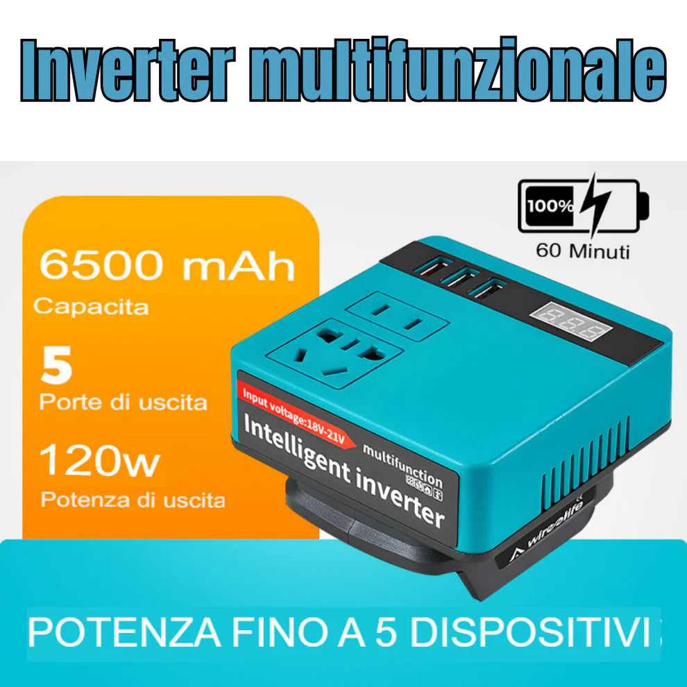 🔋 Power Bank Inverter Smart per Batterie al Litio