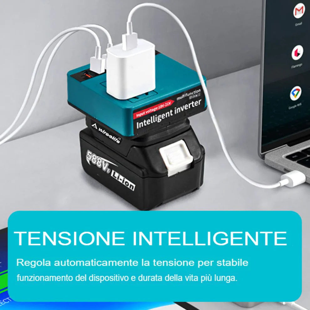 🔋 Power Bank Inverter Smart per Batterie al Litio