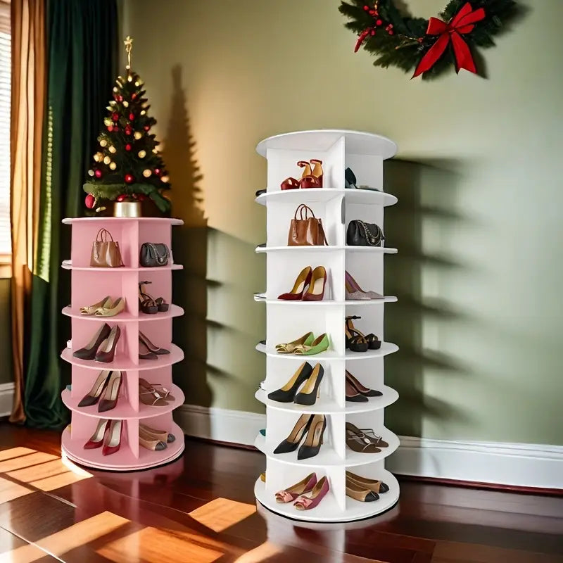 💖 360° Rotating Shoe Rack – Stylish & Space-Saving Carousel 👠✨