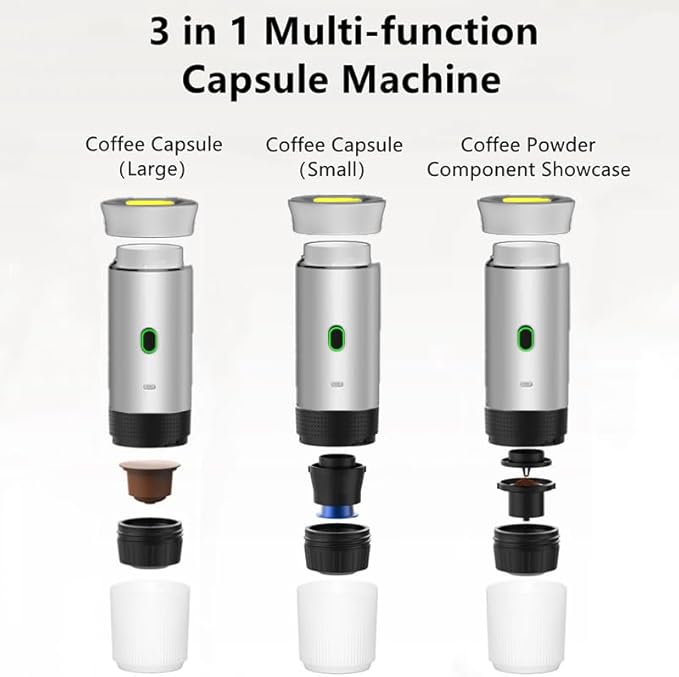 ☕ Macchina da Caffè Portatile 2-in-1 – Capsule & Caffè Macinato