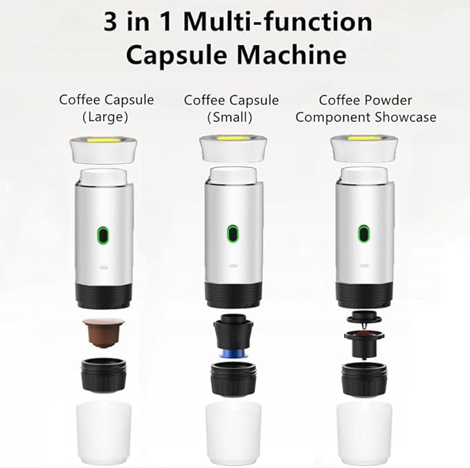 ☕ Macchina da Caffè Portatile 2-in-1 – Capsule & Caffè Macinato