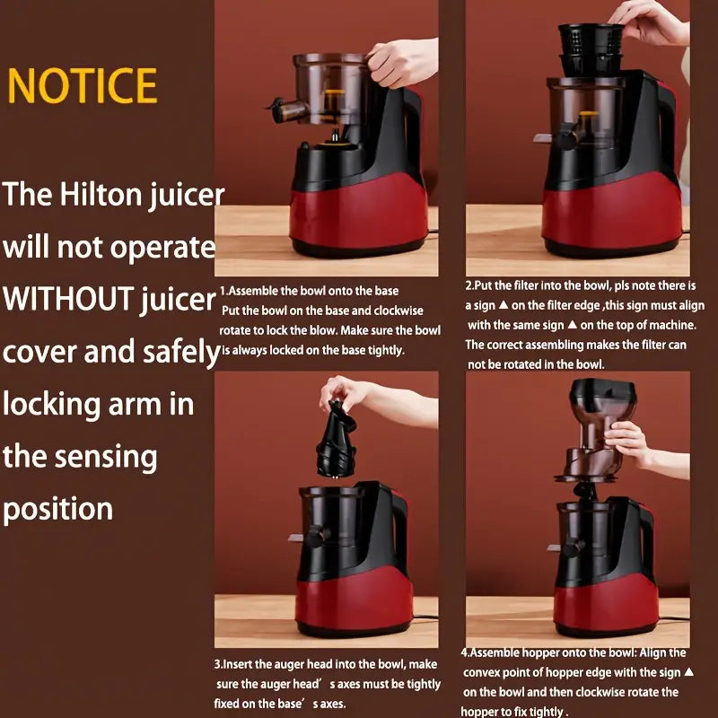 🥝 Hilton Slow Juicer – Maximize Your Juice, Minimize the Waste! 🍊