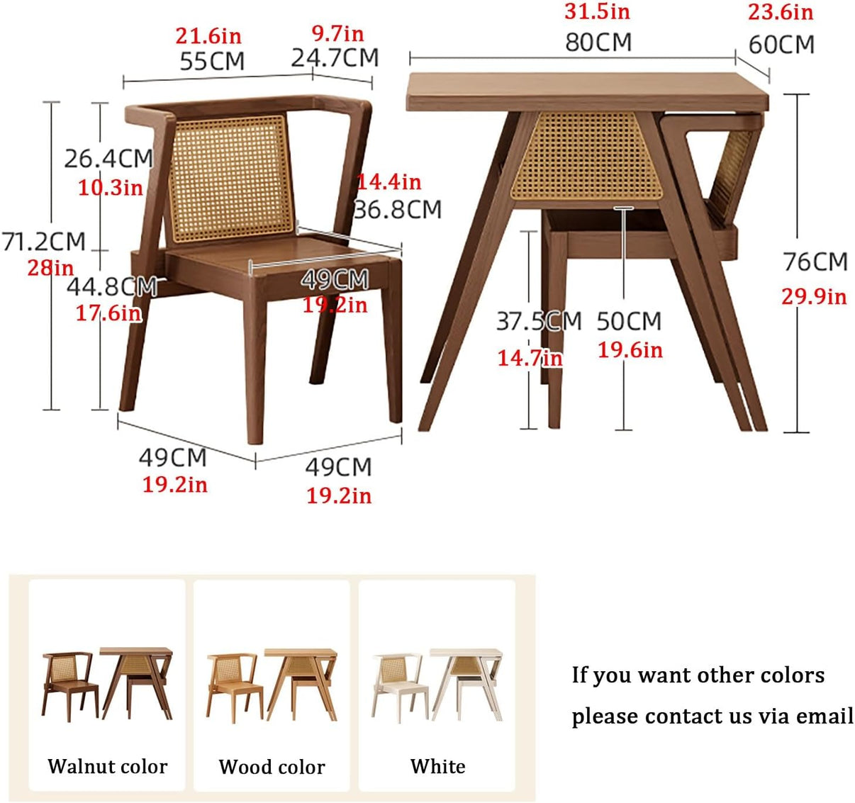 YH- Set da Pranzo Compatto in Rattan per 2 – Tavolo Elegante con Spazio di Archiviazione e Sedie per Piccoli Spazi