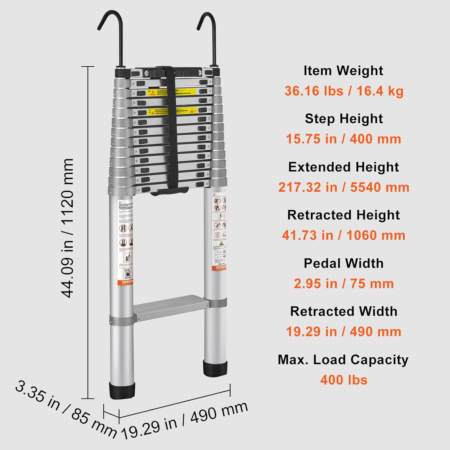 W- Scala Telescopica - Max (5,6 metri) & 181 kg.