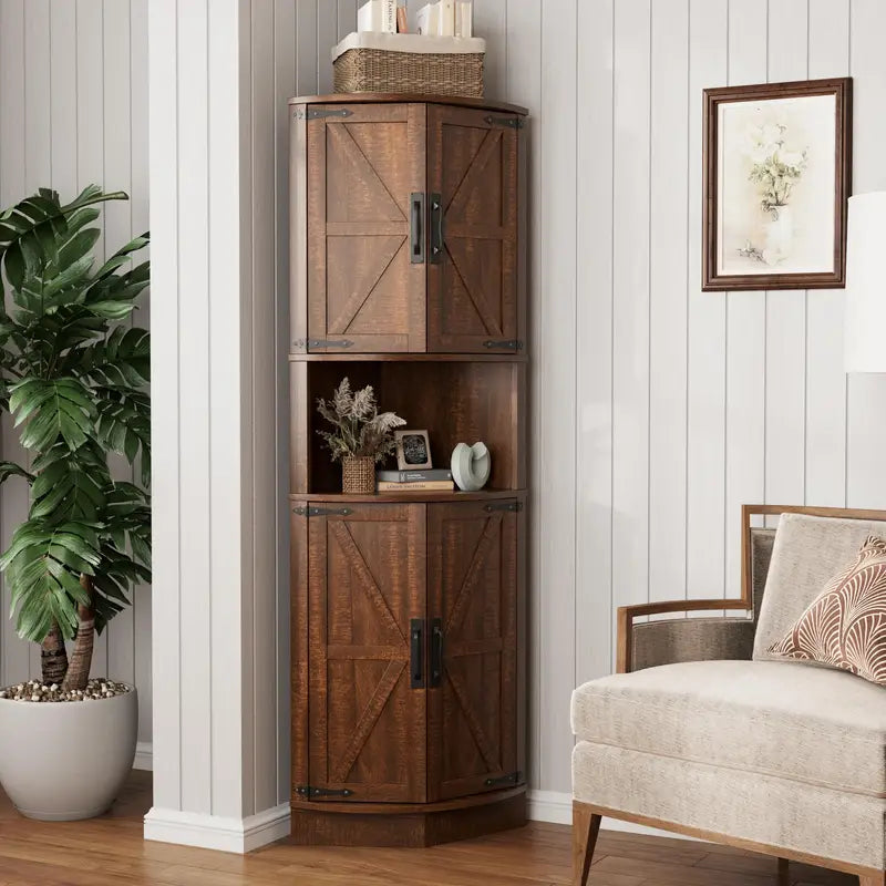 Spacious Hardwood Entryway Cabinet with Multiple Compartments for Organized Living