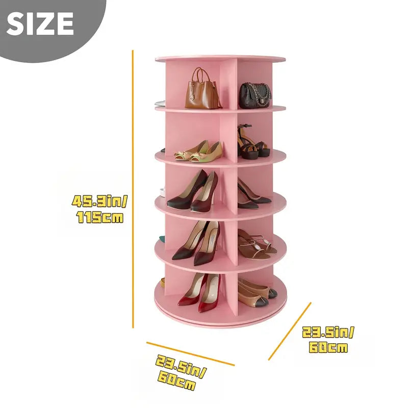 💖 360° Rotating Shoe Rack – Stylish & Space-Saving Carousel 👠✨